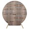 7.5 ft Brown Fitted Spandex Rustic Wood Design Round Backdrop Stand Cover Party